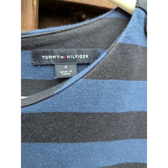 Tommy Hilfiger Women's Striped Dress Size 6 Pockets Short Sleeves Jersey EUC - Picture 10 of 15